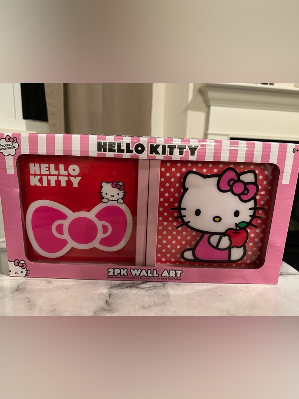 Hello Kitty Pink and Red 2-Piece Wall Art Set